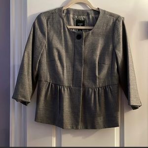 J. Crew NWT Gray 3/4 Sleeve Cropped Peplum Suit Jacket